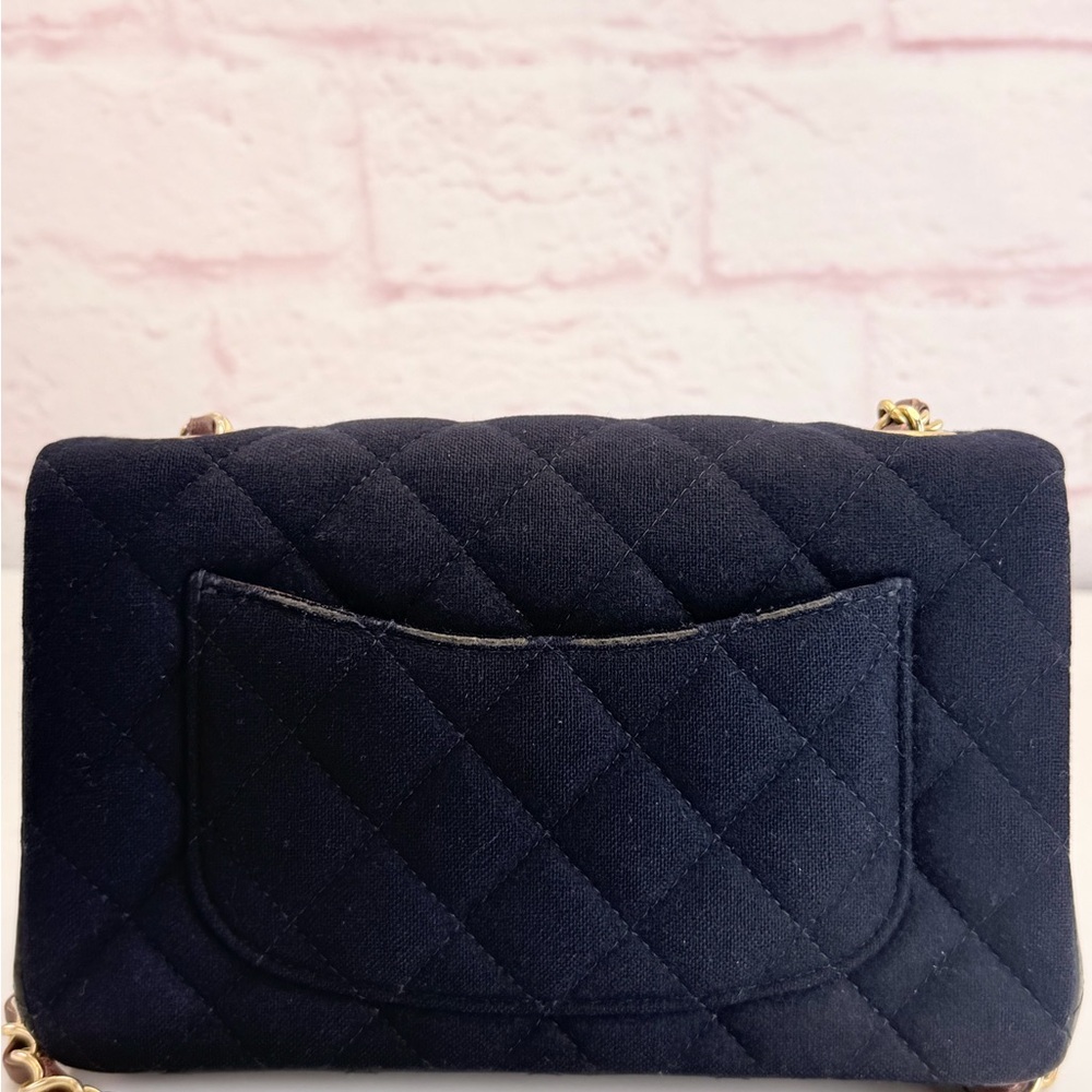 CHANEL Navy Quilted Paris Hamburg Charm Mini Flap Nautical - Picture 3 of 16